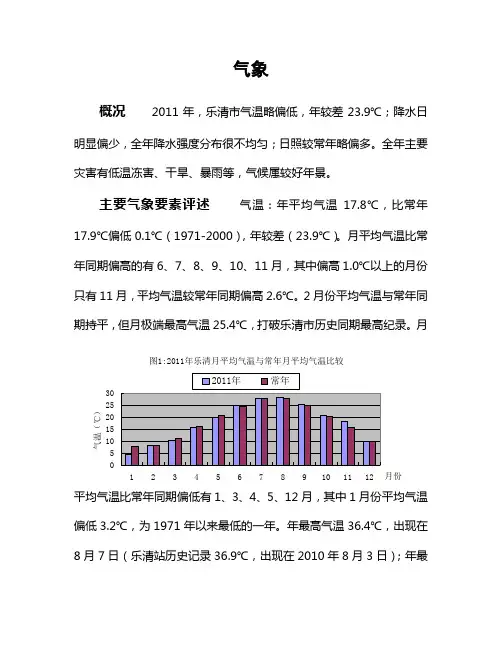2011年乐清气象年鉴