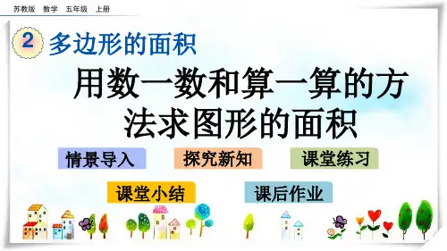新苏教版数学五年级上册2.9 用数一数和算一算的方法求图形的面积-课件