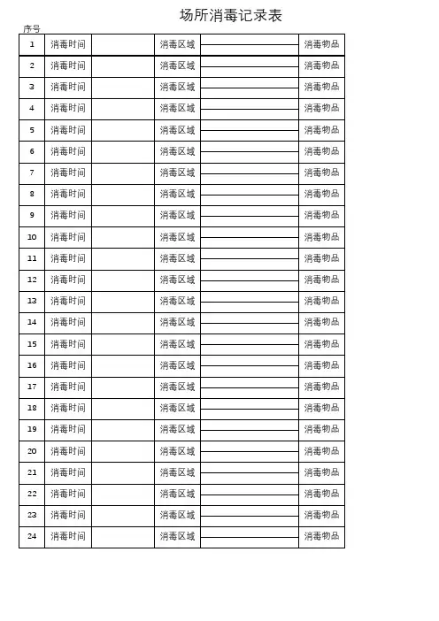 场所消毒记录表