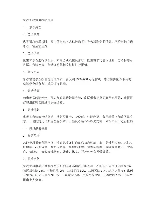急诊流程费用报销制度范本