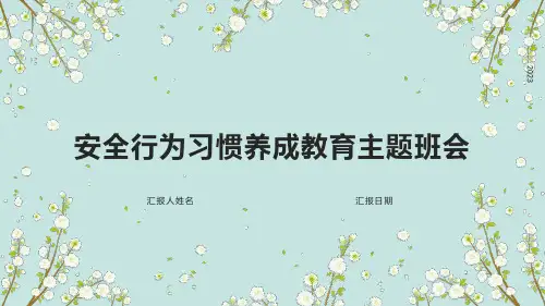 安全行为习惯养成教育主题班会课件(共30张PPT)