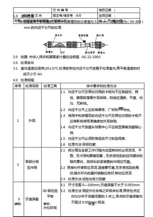 内径千分尺内校规程