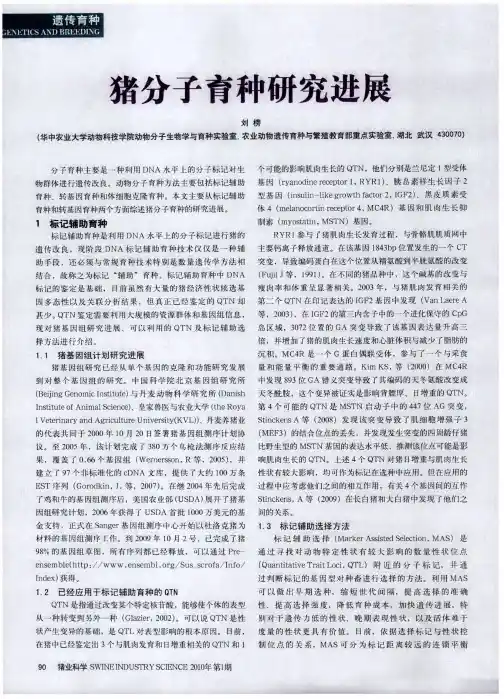 猪分子育种研究进展