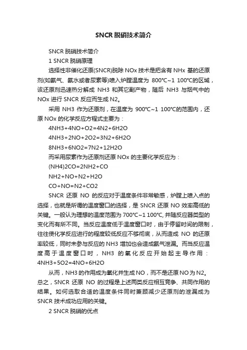SNCR脱硝技术简介