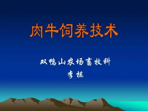 肉牛生产技术