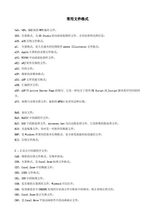 常用文件格式.doc