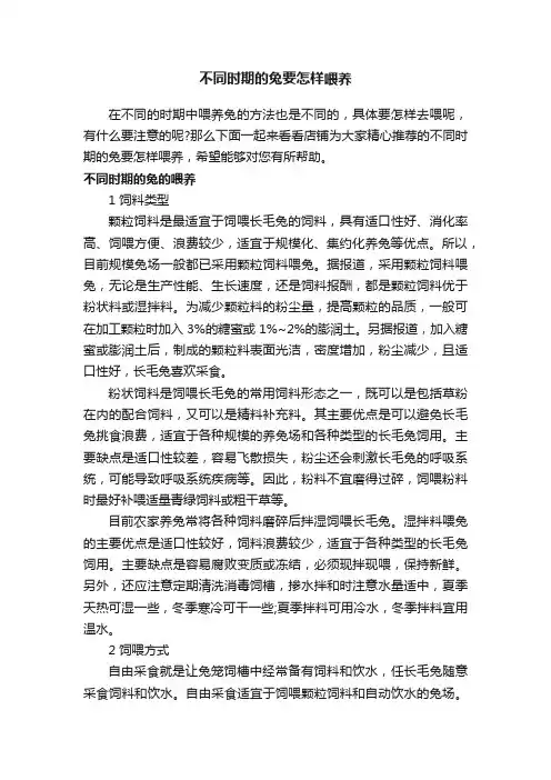 不同时期的兔要怎样喂养