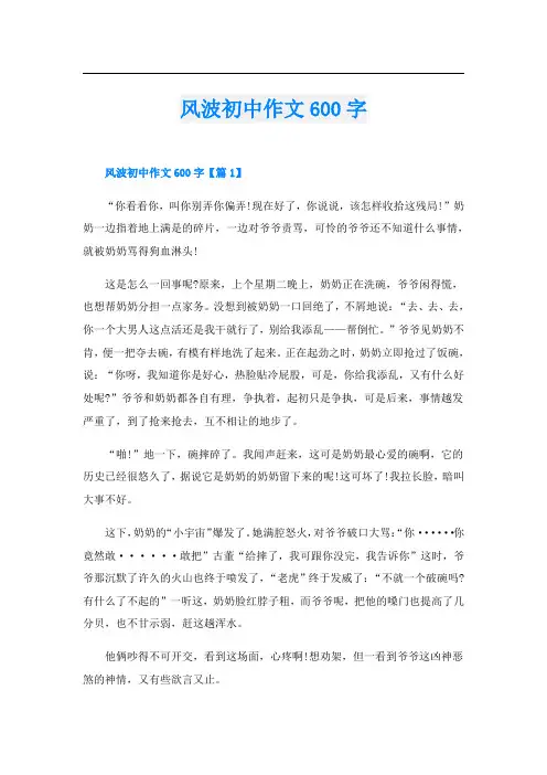 风波初中作文600字