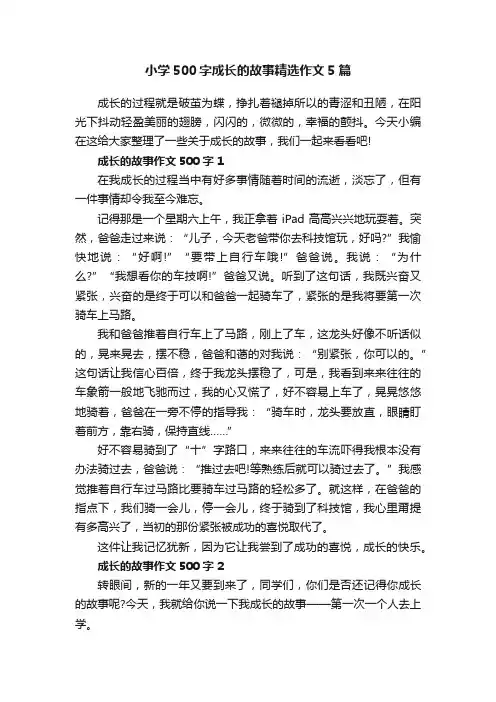 小学500字成长的故事精选作文5篇