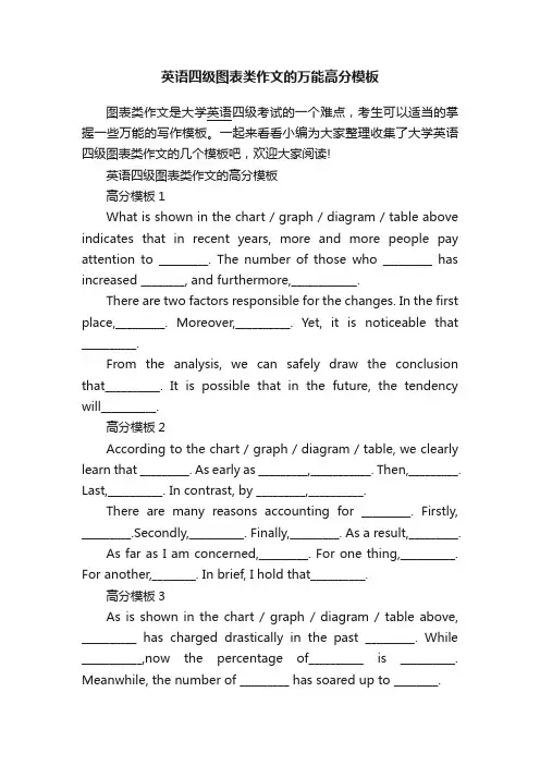 英语四级图表类作文的万能高分模板