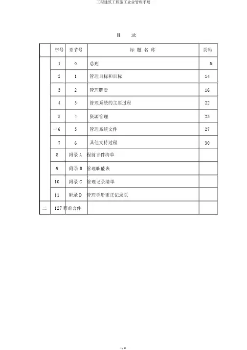 工程建筑工程施工企业管理手册