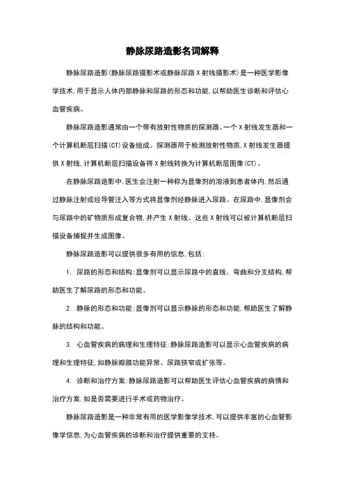 静脉尿路造影名词解释