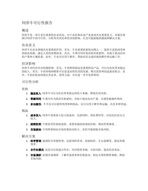 饲养牛可行性报告