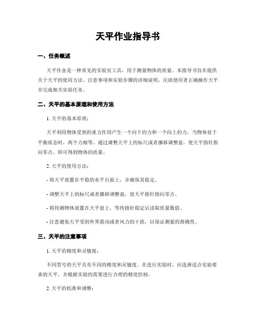 天平作业指导书