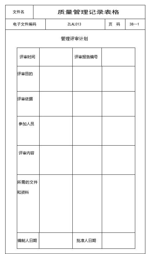 专题资料（2021-2022年）ISO9000质量管理记录表格全套DOC47页