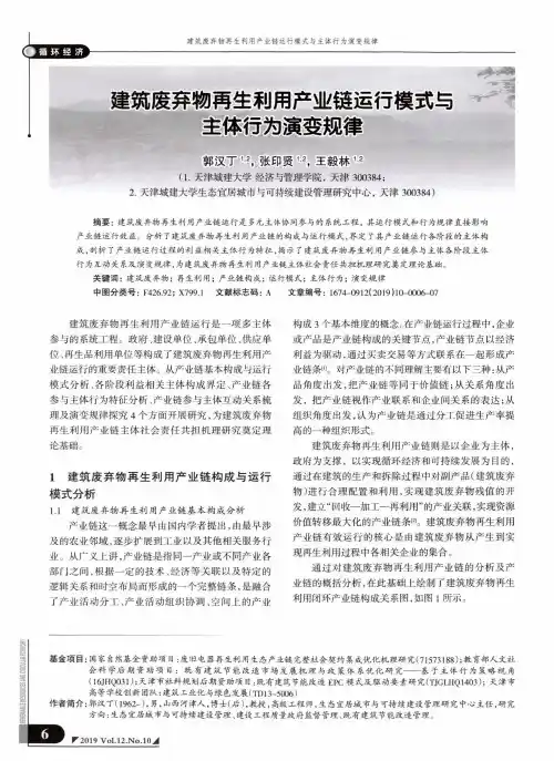建筑废弃物再生利用产业链运行模式与主体行为演变规律