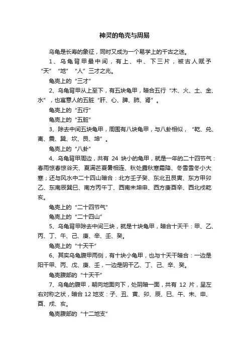神灵的龟壳与周易
