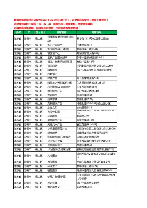 2020新版江苏省无锡市锡山区复印工商企业公司商家名录名单黄页联系电话号码地址大全92家