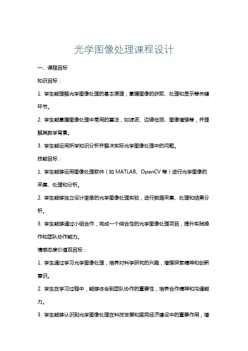 光学图像处理课程设计