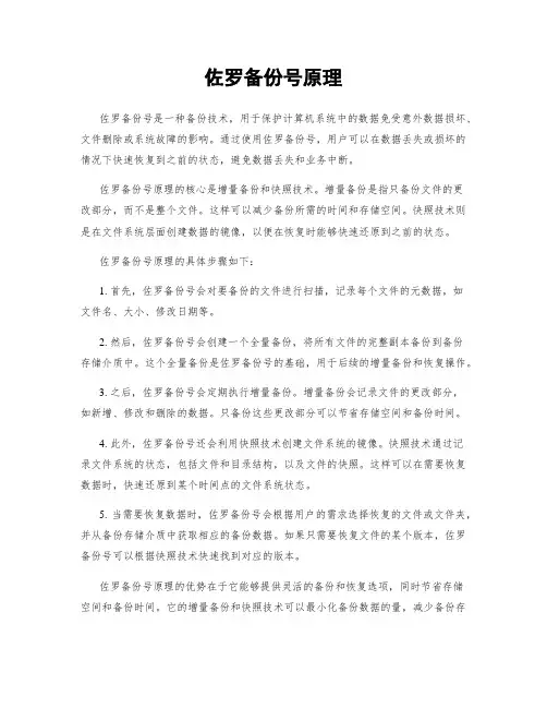 佐罗备份号原理