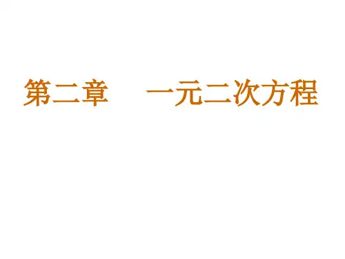 最新北师大版九年级数学上册第二章-一元二次方程小结与复习