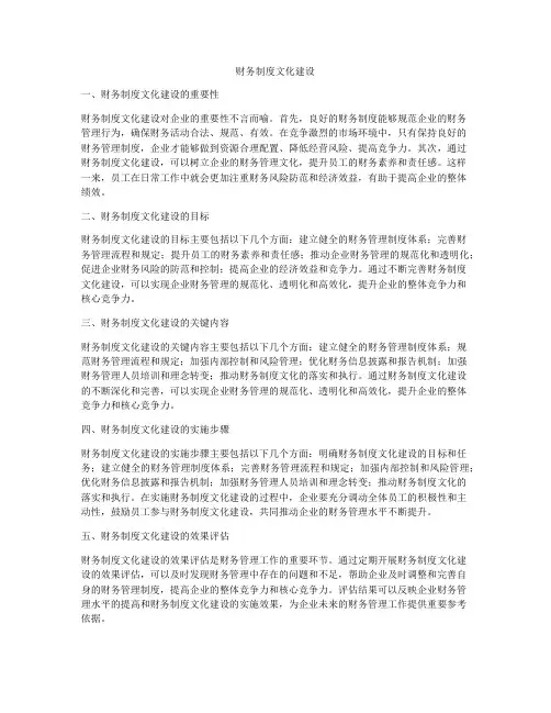 财务制度文化建设