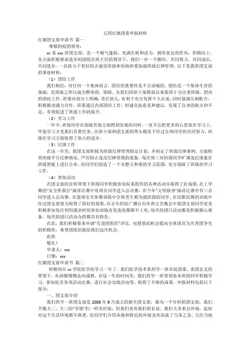 五四红旗团委申报材料