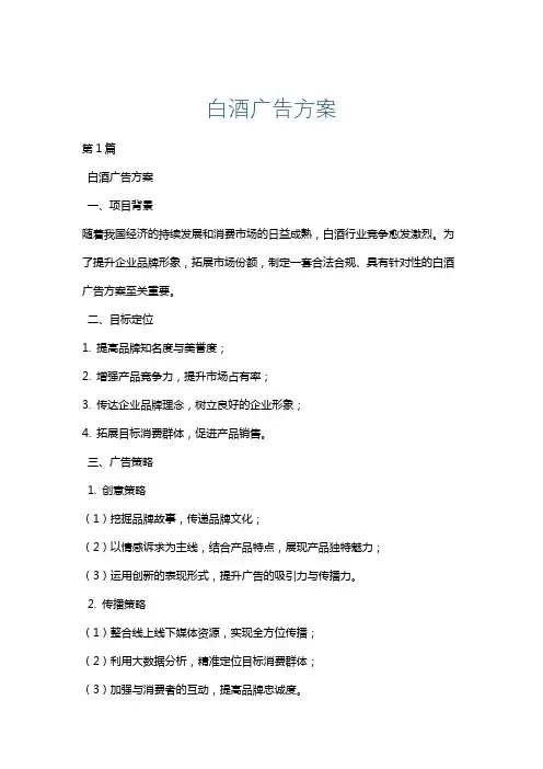 白酒广告方案