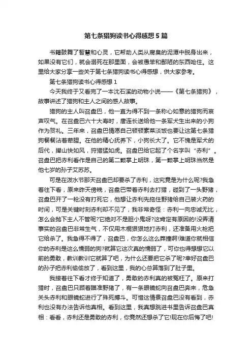 第七条猎狗读书心得感想5篇