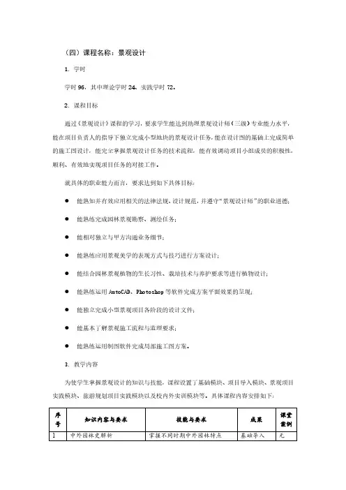 景观设计课程标准.