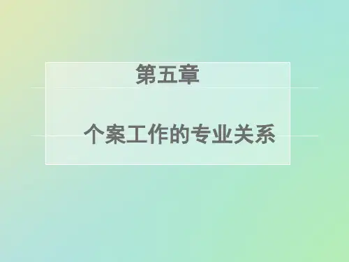 第五章 个案工作的专业关系要点