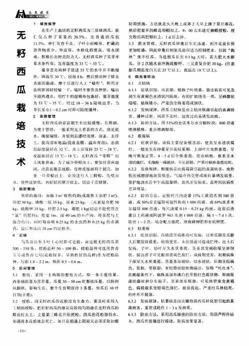 无籽西瓜栽培技术