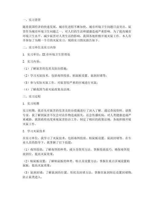 灭鼠的实习报告