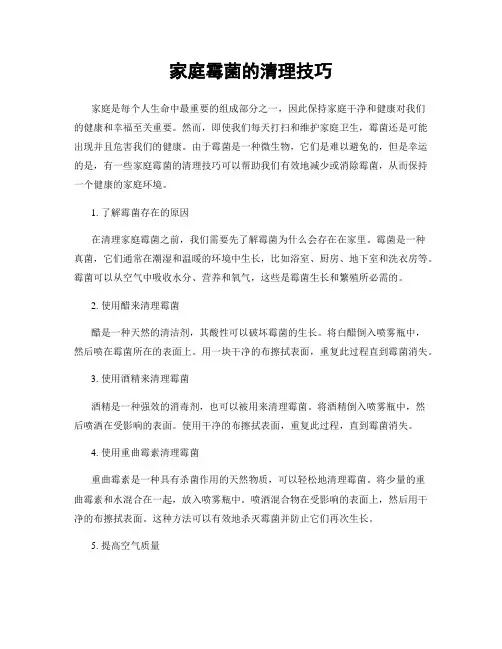 家庭霉菌的清理技巧