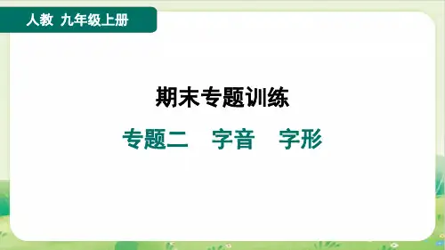 2024年人教版九年级上册语文期末复习专题二字音、字形