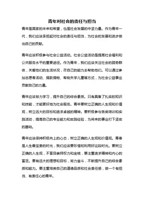 青年对社会的责任与担当