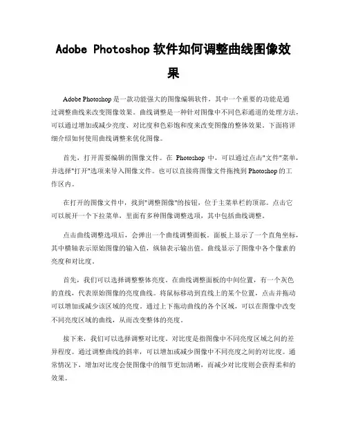 Adobe Photoshop软件如何调整曲线图像效果