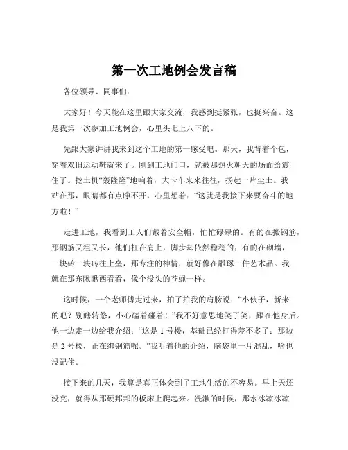 第一次工地例会发言稿