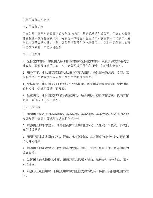 中队团支部工作制度