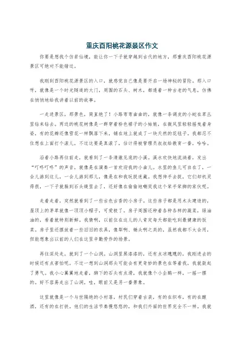 重庆酉阳桃花源景区作文
