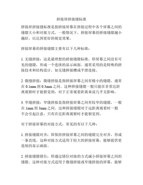 拼接屏拼接缝标准