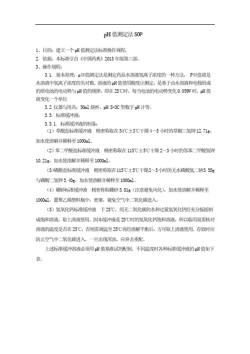 PH值的测定操作规程