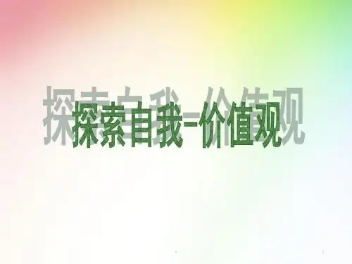 探索自我—价值观PPT课件