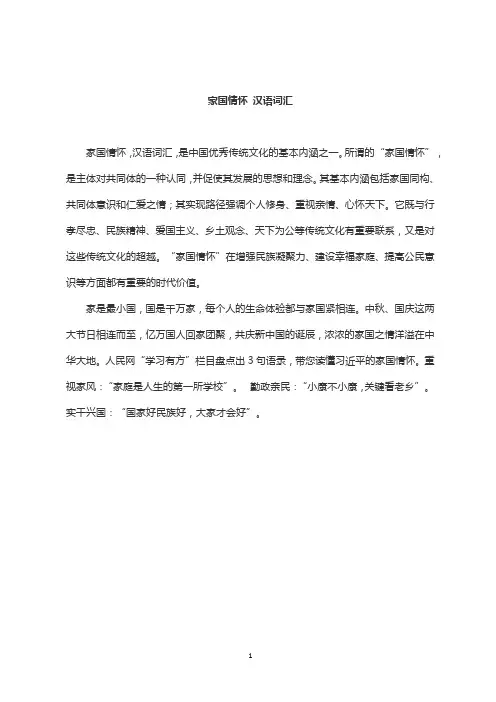 家国情怀 汉语词汇