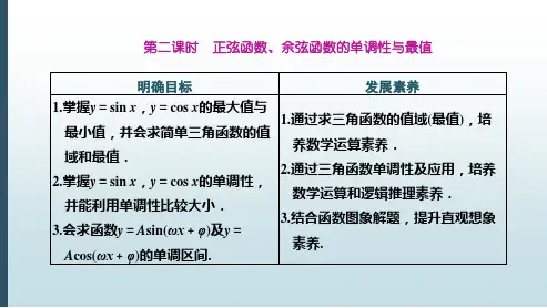 最新人教A版高中数学必修一课件：5.4.2  第二课时 正弦函数、余弦函数的单调性与最值