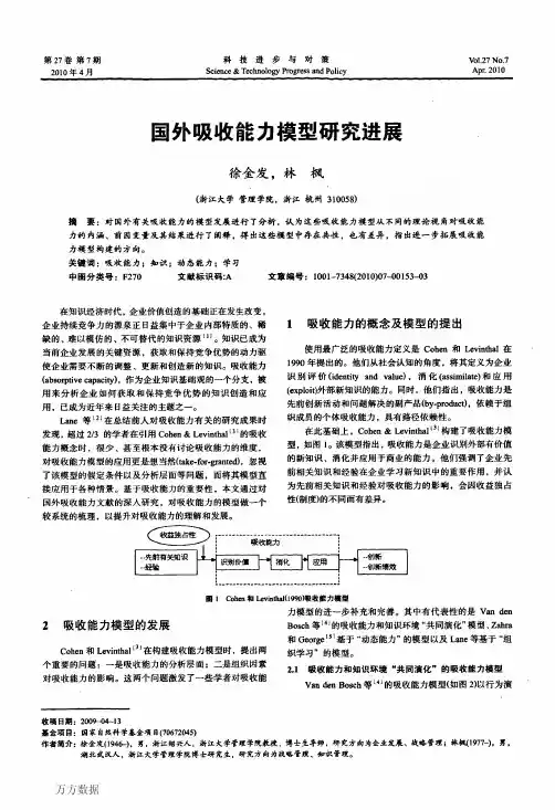国外吸收能力模型研究进展