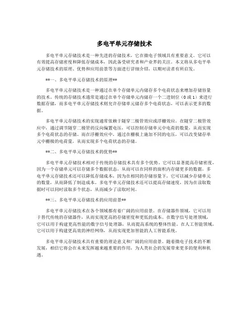 多电平单元存储技术