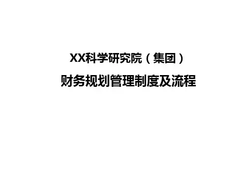 财务规划管理制度及流程