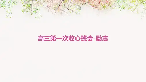 高三第一次收心班会-励志
