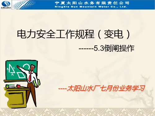 安全规程培训-倒闸操作